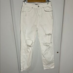 Wildfable Super High Waist Distressed Dad Jeans